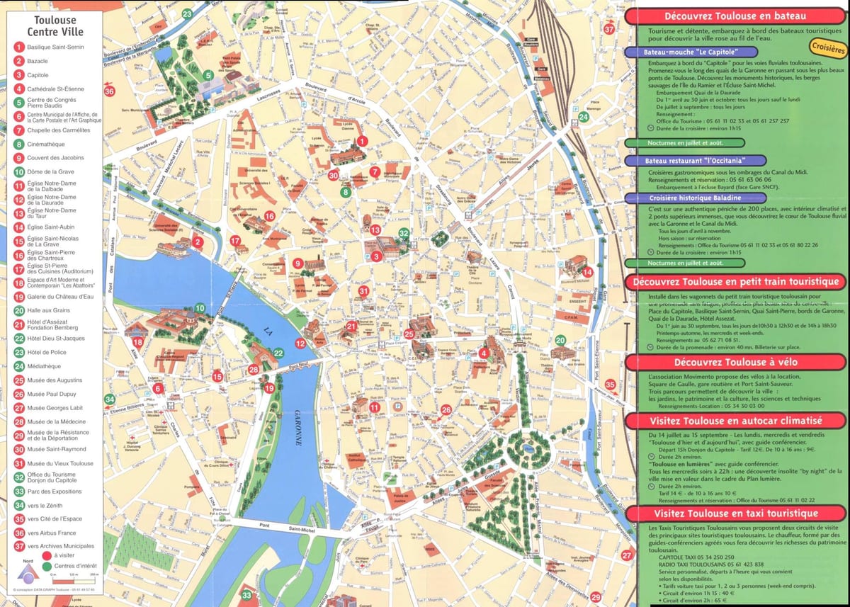 mapa mesta Toulouse