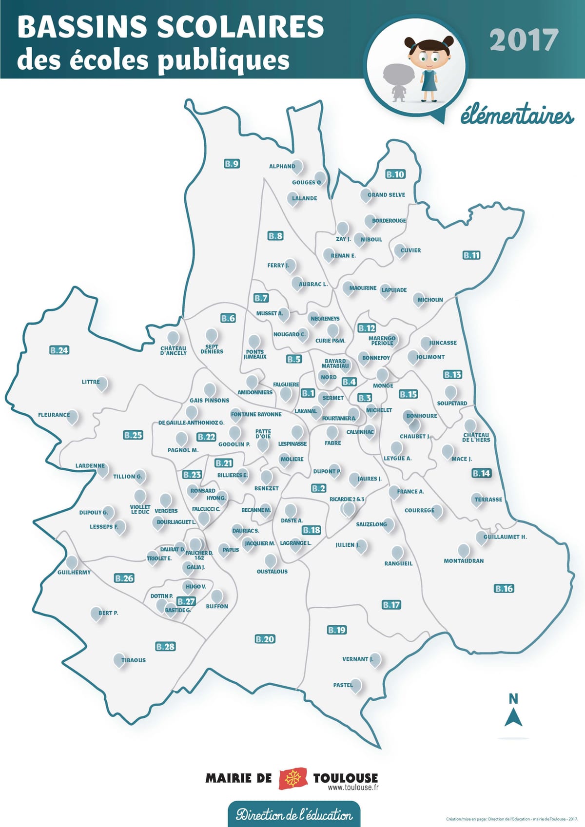 mapa tououse školy