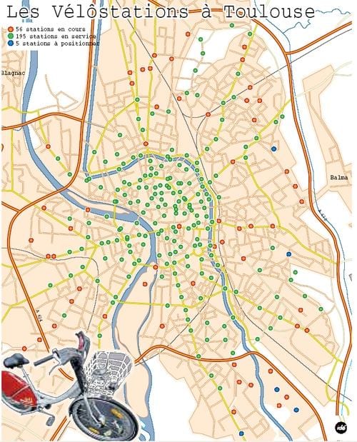 mapu Toulouse bicykli