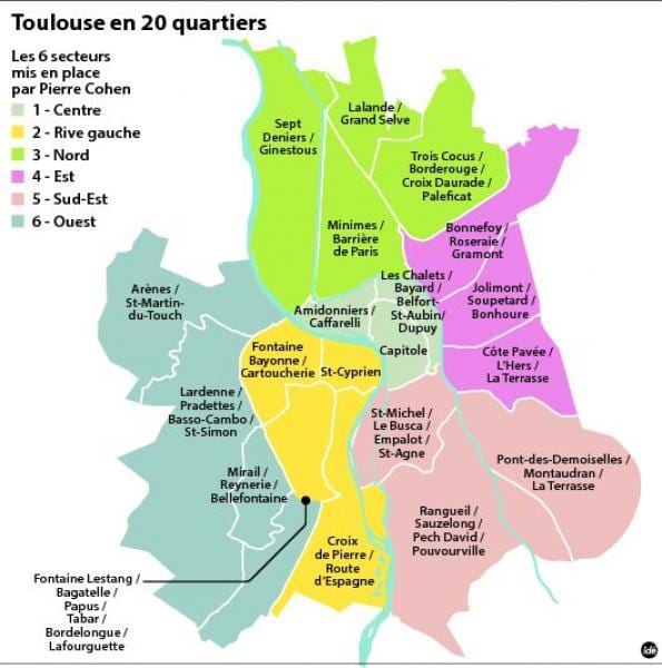 mapu Toulouse okolí